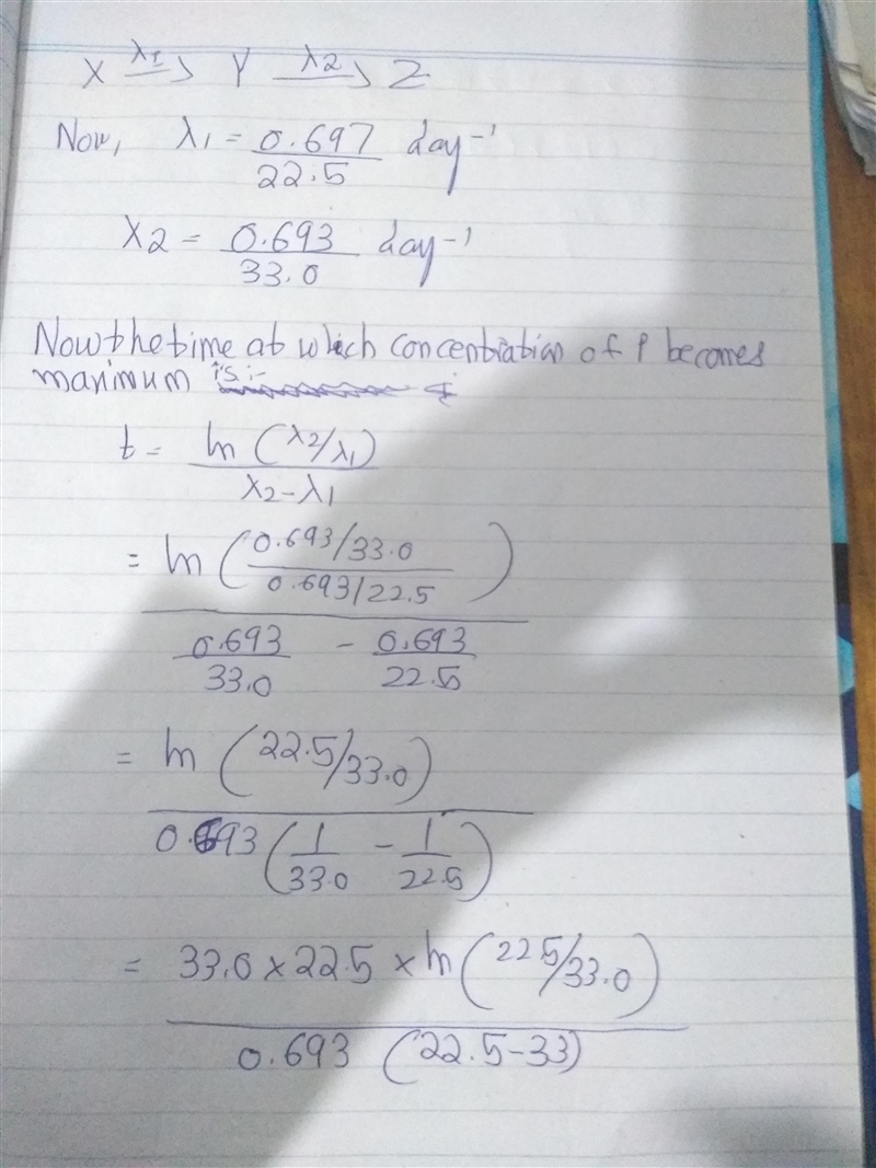 Two radioactive nuclides decay by successive first-order processes: (the quantities-example-2