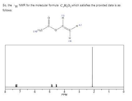 A compound (C4H6O2) has a strong band in the infrared at 1760 cm^-1. Its 13C NMR spectrum-example-2