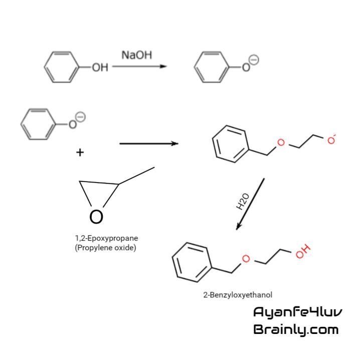 Reaction of phenol with 1,2-epoxypropane in aqueous sodium hydroxide at 150°C gives-example-1