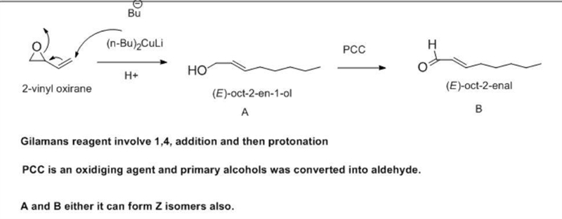 When the epoxide 2-vinyloxirane reacts with lithium dibutylcuprate, followed by protonolysis-example-1