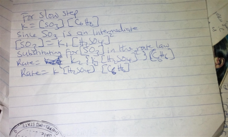 Be sure to answer all parts. Sulfonation of benzene has the following mechanism: (1) 2 H-example-1