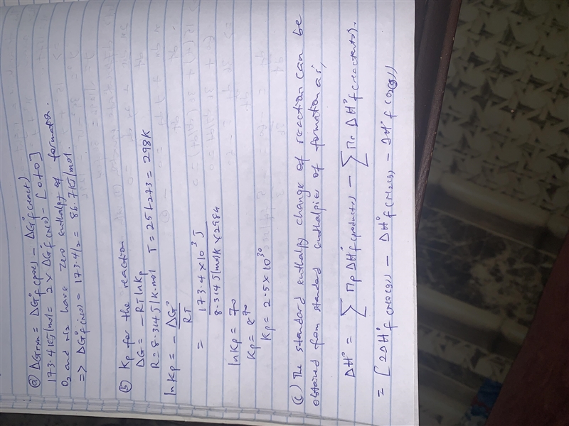 18.67 Consider the reaction Given that DG8 for the reaction at 258C is 173.4 kJ/mol-example-1