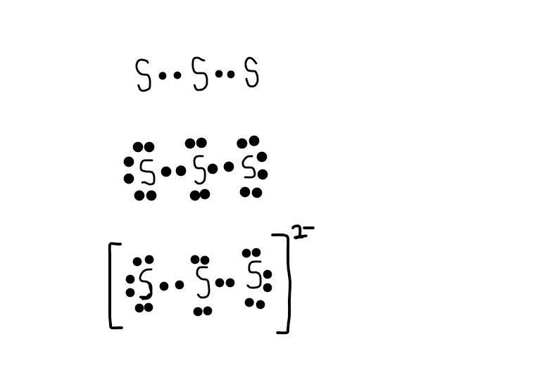 Draw the Lewis structure for the polyatomic trisulfide anion. Be sure to include all-example-1