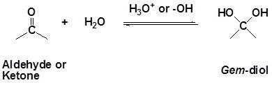 The substance formed on addition of water to an aldehyde or ketone is called a hydrate-example-1