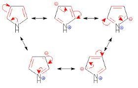 Write a resonance form for pyrrole in which nitrogen has a formal charge of 1. Are-example-1