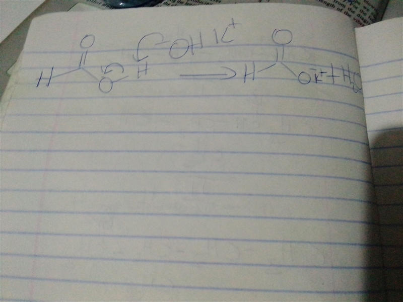 When formic acid is treated with potassium hydroxide (KOH), an acid-base reaction-example-1