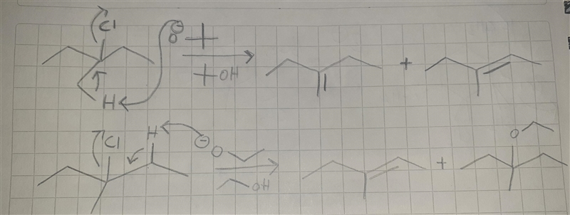 Predict the products of the following elimination reaction, and draw the major product-example-1