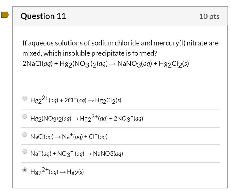 If aqueous solutions of sodium chloride and mercury(I) nitrate are mixed, which insoluble-example-1