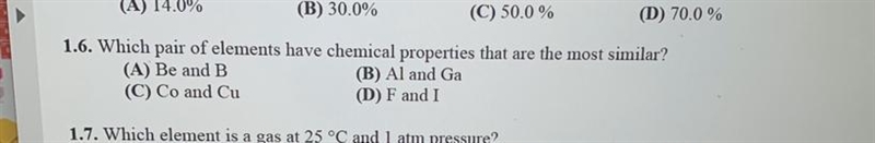 Which pair of elements have chemical properties that are most similar-example-1