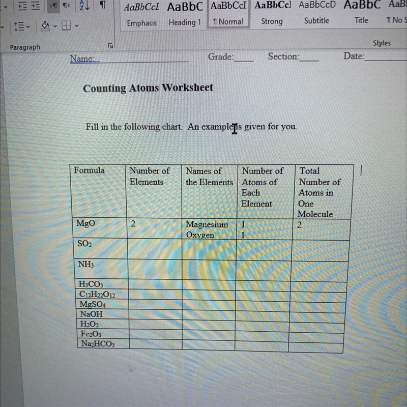 Struggling on my Counting atoms worksheet-example-1