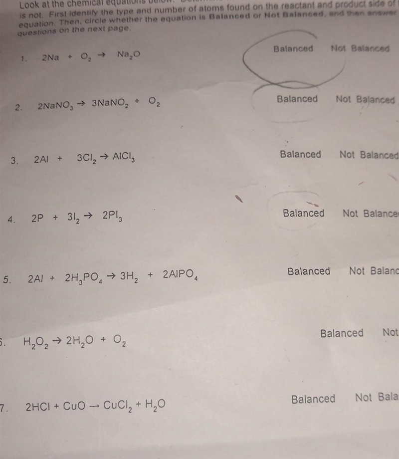 I need help with ones are balanced​-example-1