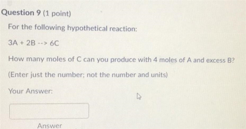 Question 9 (1 point) For the following hypothetical reaction: 3A + 2B --> 60 How-example-1