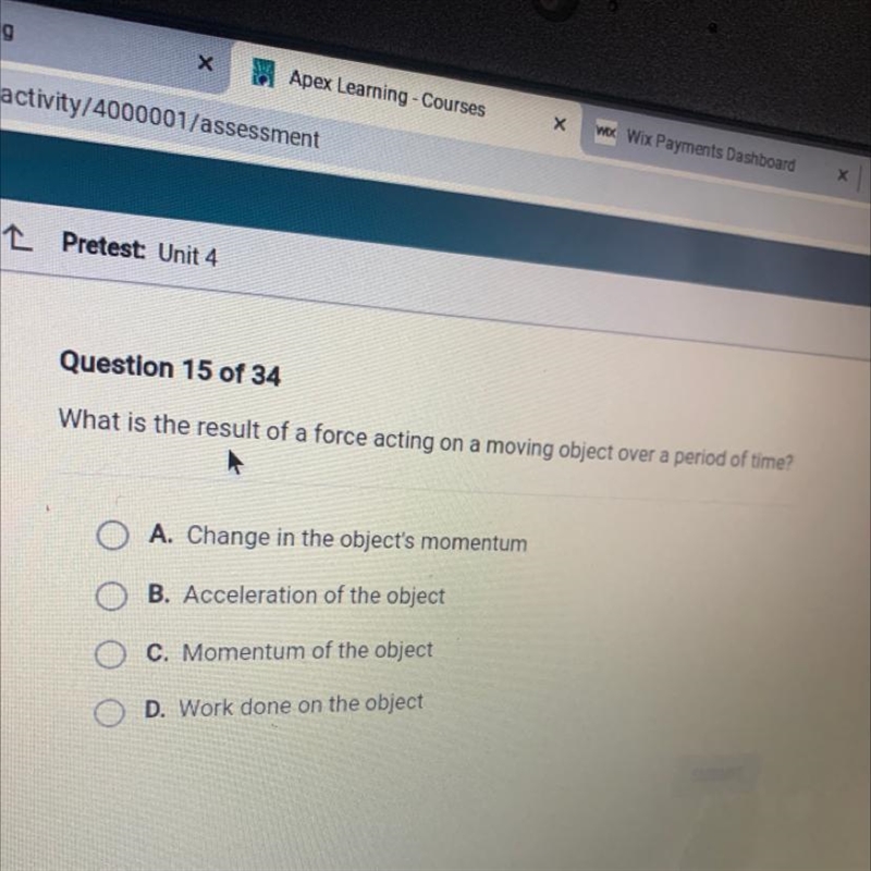 What is the Result of a Force acting on a Moving object over a period of time ?-example-1