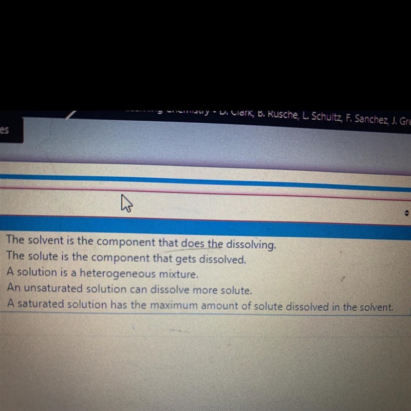 All of the following statements about solutions are correct Except?-example-1