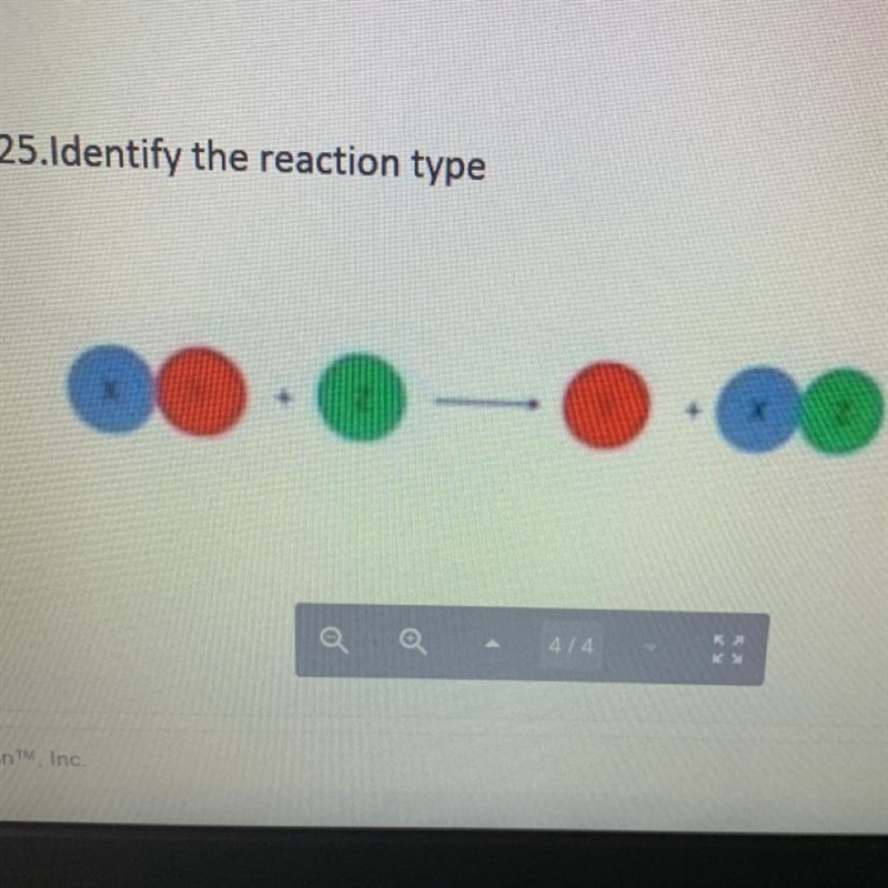 25.Identify the reaction type A-synthesis B-combustion C single replacement D double-example-1