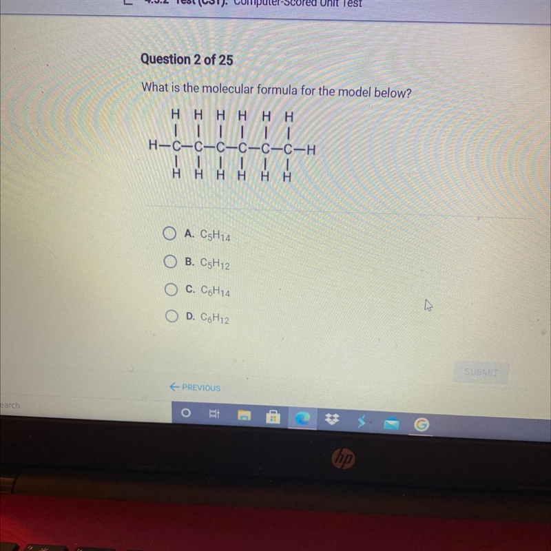 A. C5H14 B C5H12 C. C6H14 D. C6H12-example-1