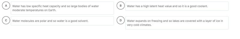 Which of the following statements about water is not true?-example-1