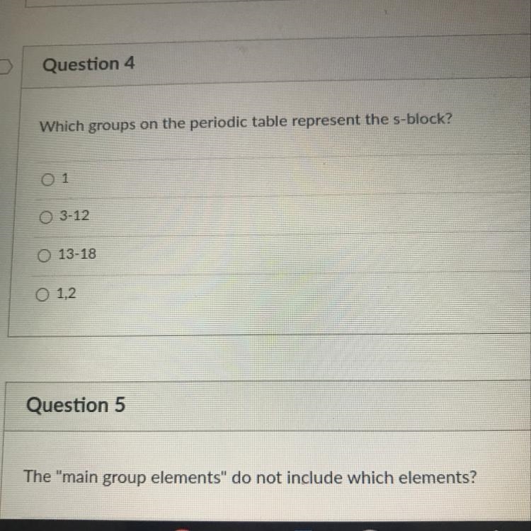 Which groups on the periodic table represent the s- block ?-example-1