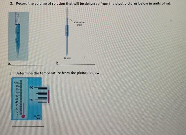 Record the volume of solution that will be delivered from the pipet pictures below-example-1