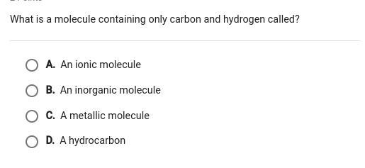 What is a molecule containing only carbon and hydrogen called?-example-1