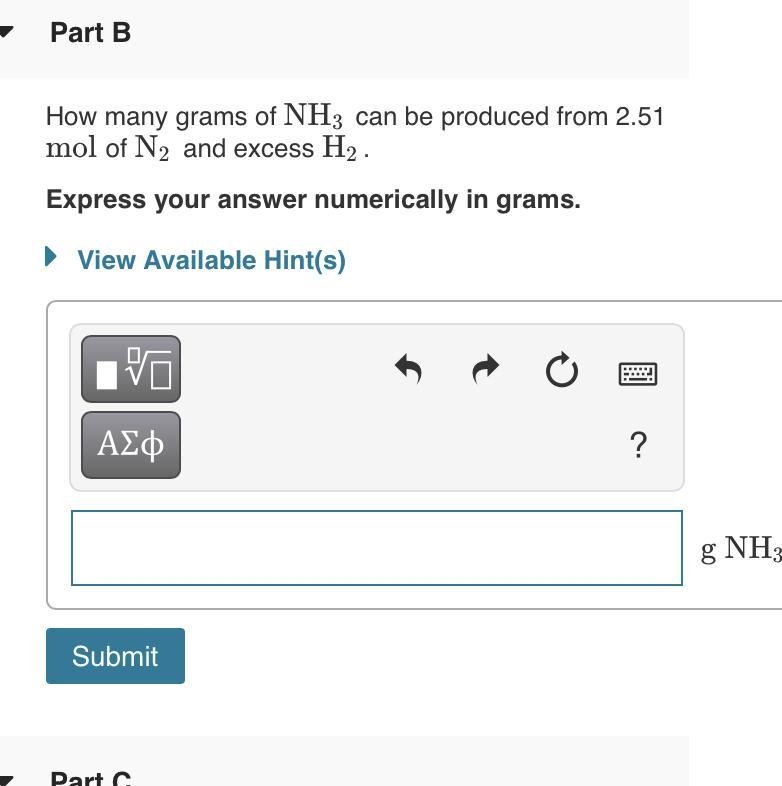 How many grams of NH3 can be produced from 2.51 mil of N2 and excess H2 ? please help-example-1