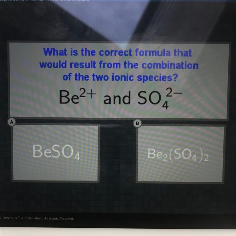 What is the correct formula that would result from the combination of the two ionic-example-1