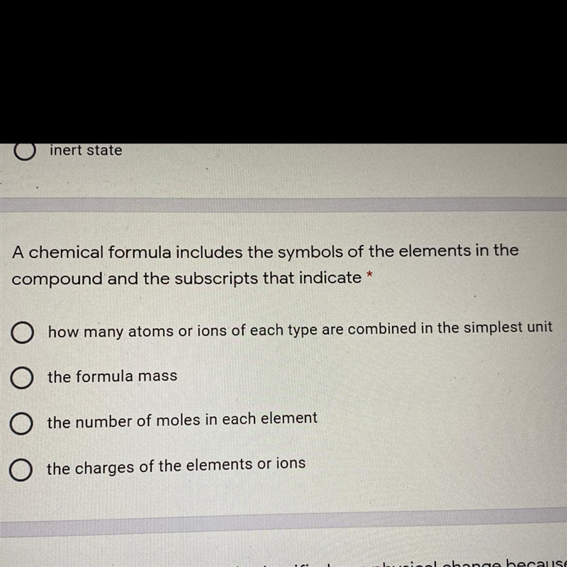 A chemical formula includes the symbols of the elements in the compound and the subscripts-example-1