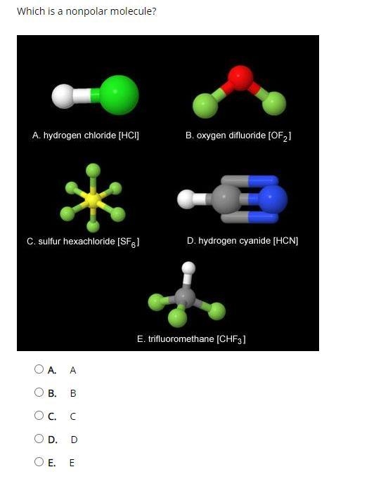 Which is a nonpolar molecule?-example-1