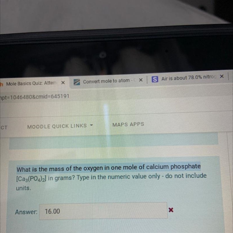 What is the mass of the oxygen in one mole of calcium phosphate-example-1