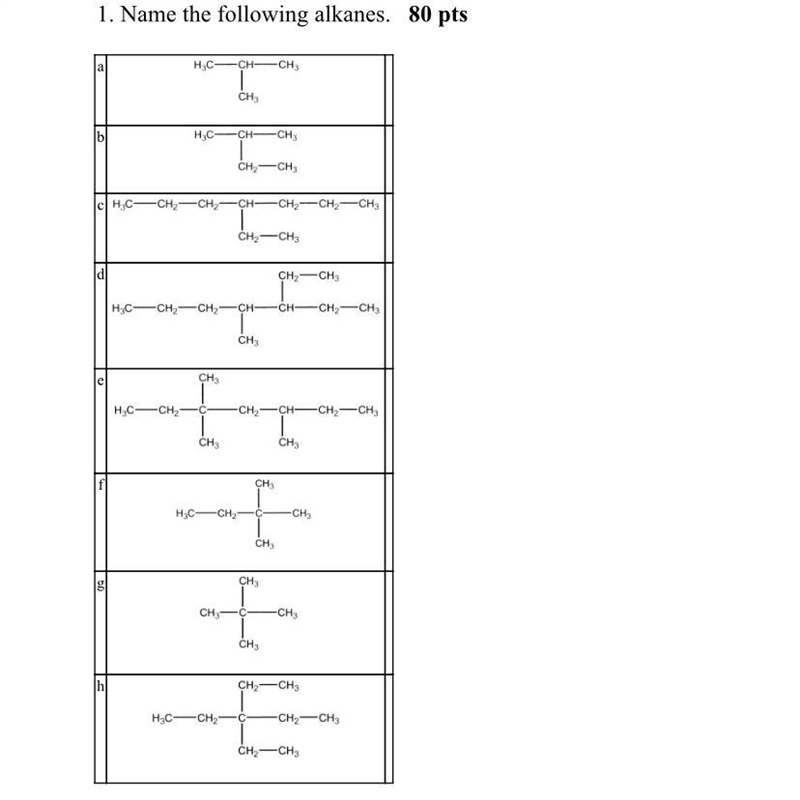 Name the following alkanes. Please need help last assignment. The questions in the-example-1