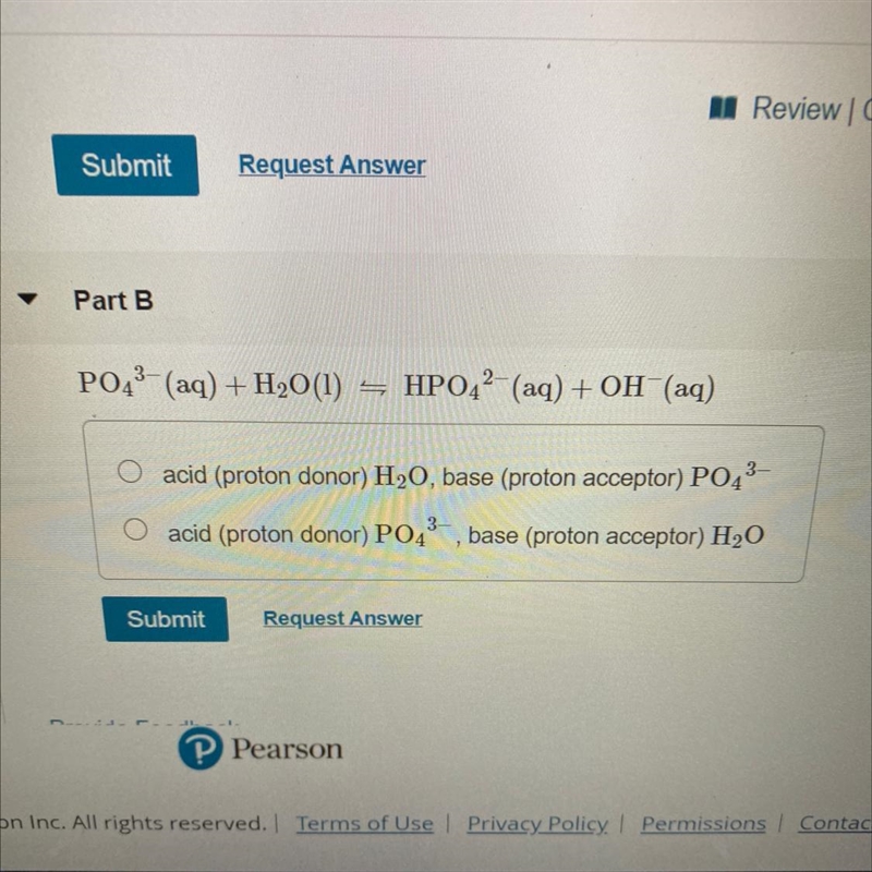 In each of the following equations identify the acid and base for the reactants-example-1