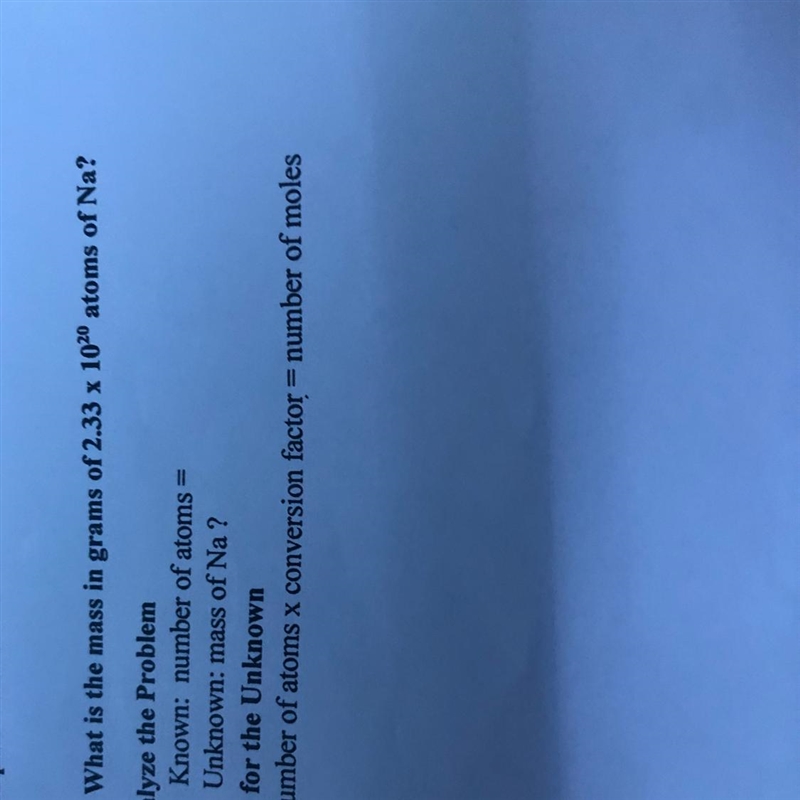 What is the mass in grams of 2.33 x 1020 atoms of Na?-example-1
