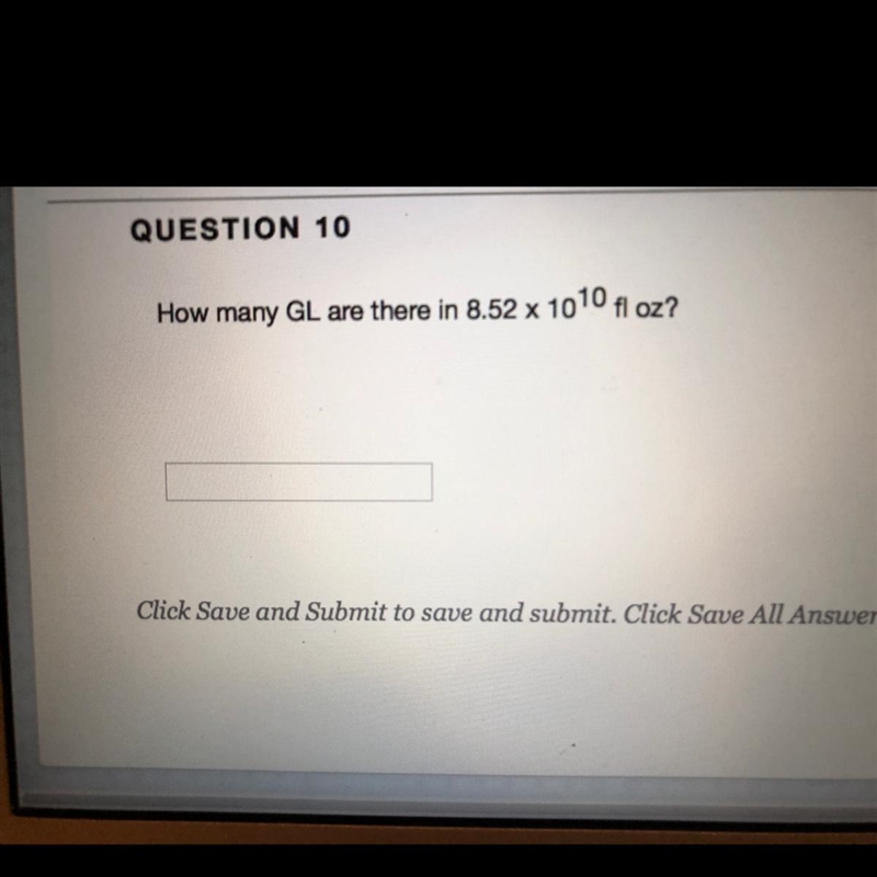 How many GL are there in 8.52 x 10^10 fl oz?-example-1