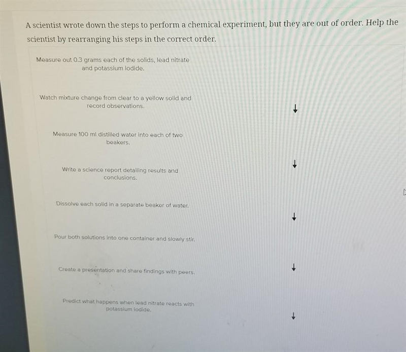 A scientist wrote down the steps to perform a chemical experiment, but they are out-example-1