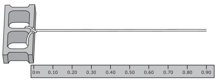 A block is pulled 0.90 m to the right in 2.5 s. What is the block’s average speed-example-1