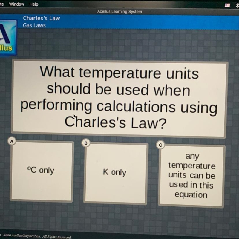 What temperature units should be used when performing calculations using Charles's-example-1