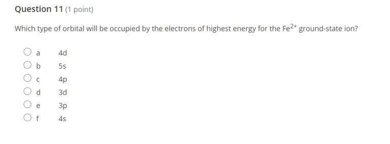 Which type of orbital will be occupied by the elcectrons of highest energy for the-example-1