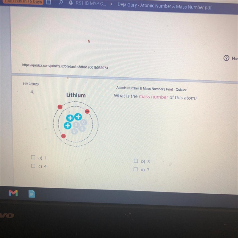 What is the mass number of this atom ?-example-1