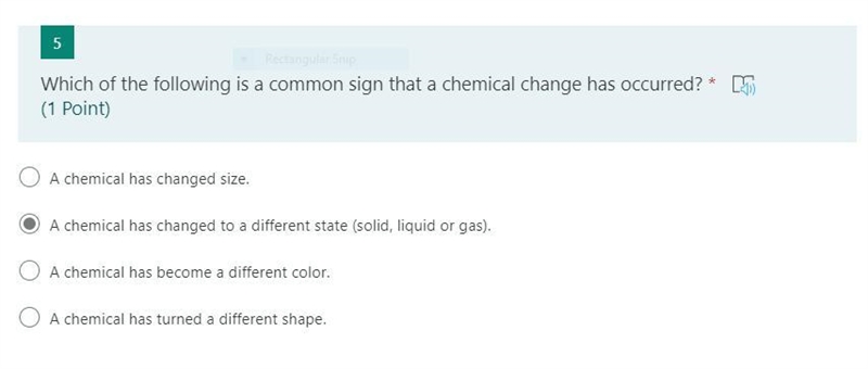 Which of the following is a common sign that a chemical change has occurred?-example-1