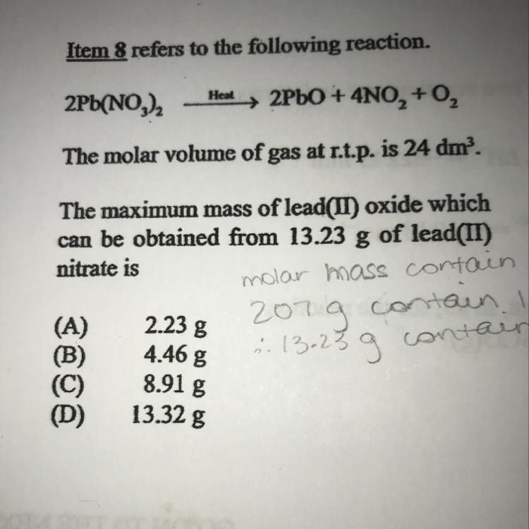 How to calculate this ? Do you use the molar mass and multiply it by the mass given-example-1