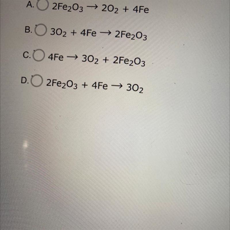 Which of these is an equation that follows the law of conservation of mass-example-1