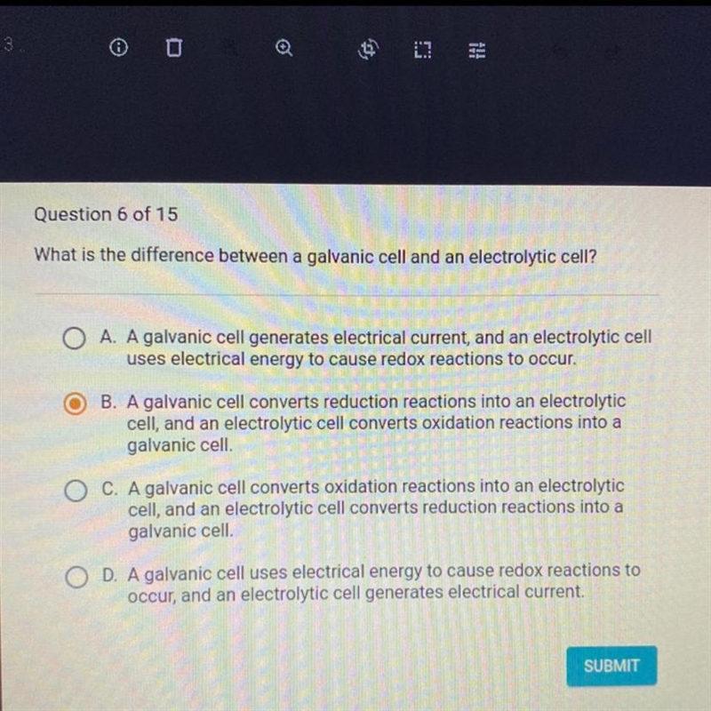 What is the difference between a galvanic cell and an electrolytic cell? APEX-example-1