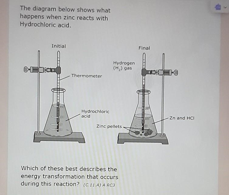 PLEASE HELP A) potetial energy to chemical B) chemical energy to thermal C) Thermal-example-1