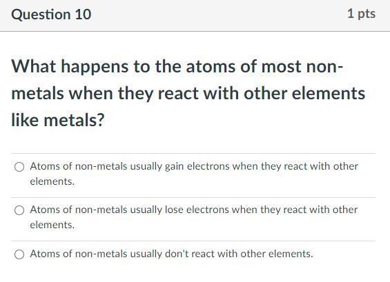 What happens to the atoms of most non-metals when they react with other elements like-example-1