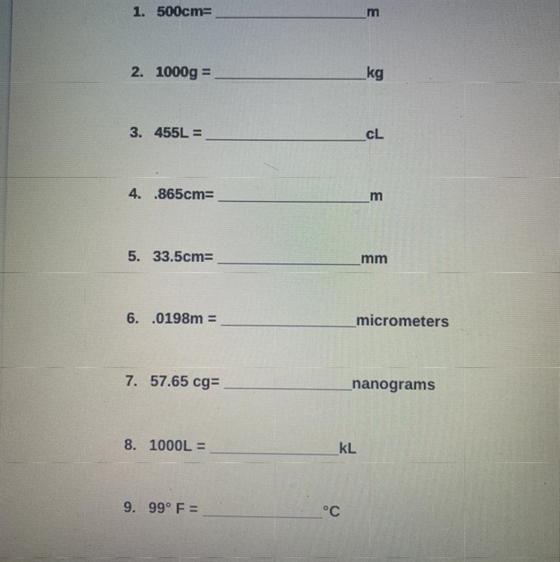 Make the following conversions. Show your calculations.-example-1