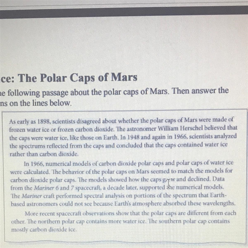 What can you infer about the results of numerical models in 1966 for polar caps made-example-1