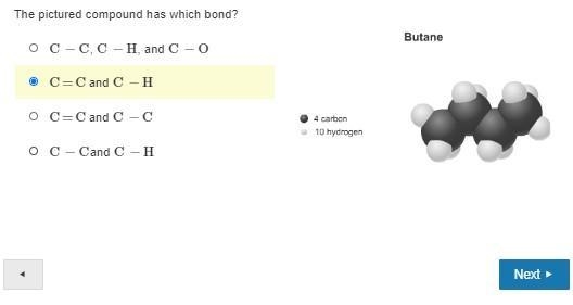 The picture compound has which bond?-example-1