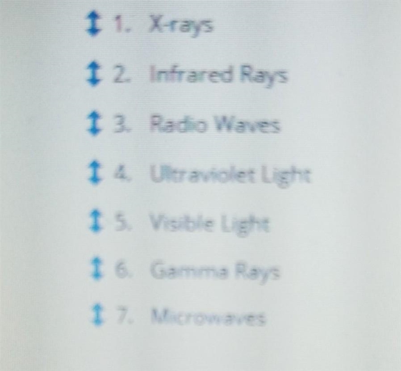 Order the following wavelengths from longest to shortest​-example-1