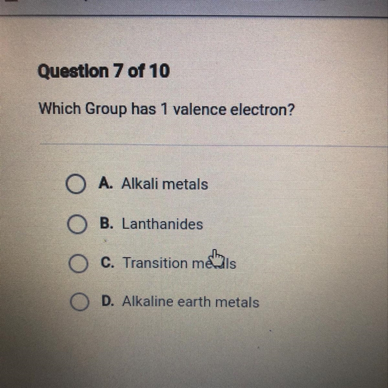 Which group has 1 valence electron?-example-1