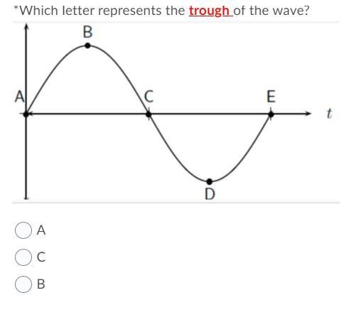 Please help this is worth half of my grade! what letter represents the trough of the-example-1